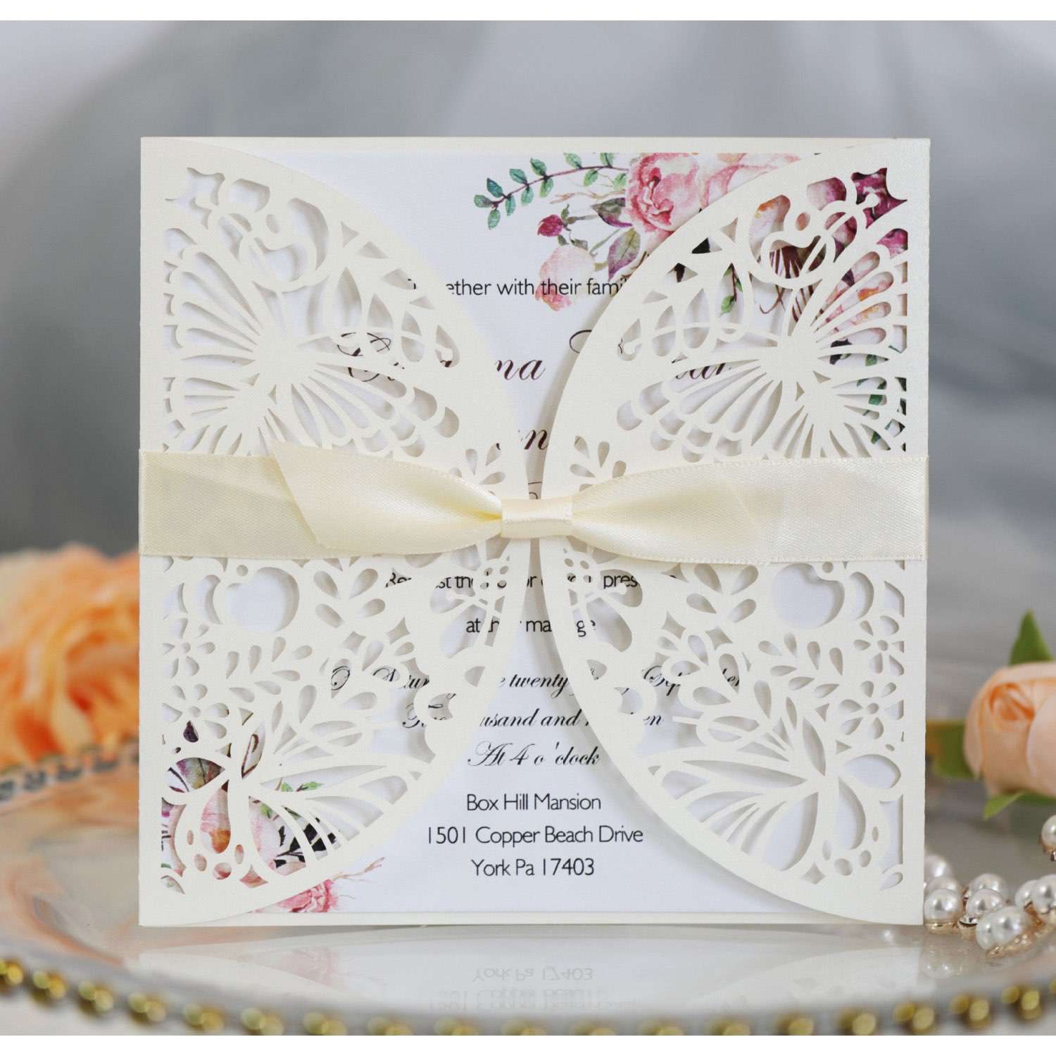 Butterfly Invitation Wedding Supplies Marriage Invitation Card Laser Cut Paper